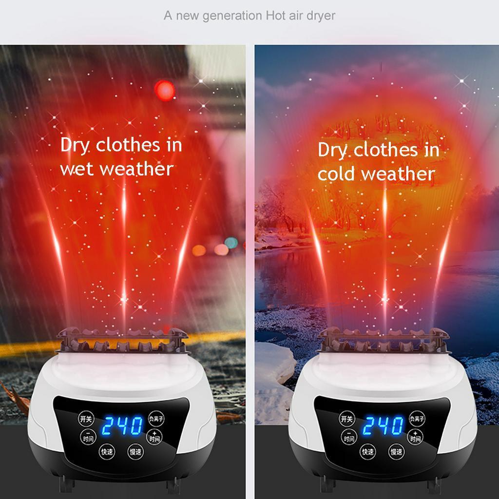 2300w Household LED Clothes Dryers Quick Drying Mute Clothes Dryer Wardrobe Portable Warm Air Clothes Dryer With Remote Control 2300W
