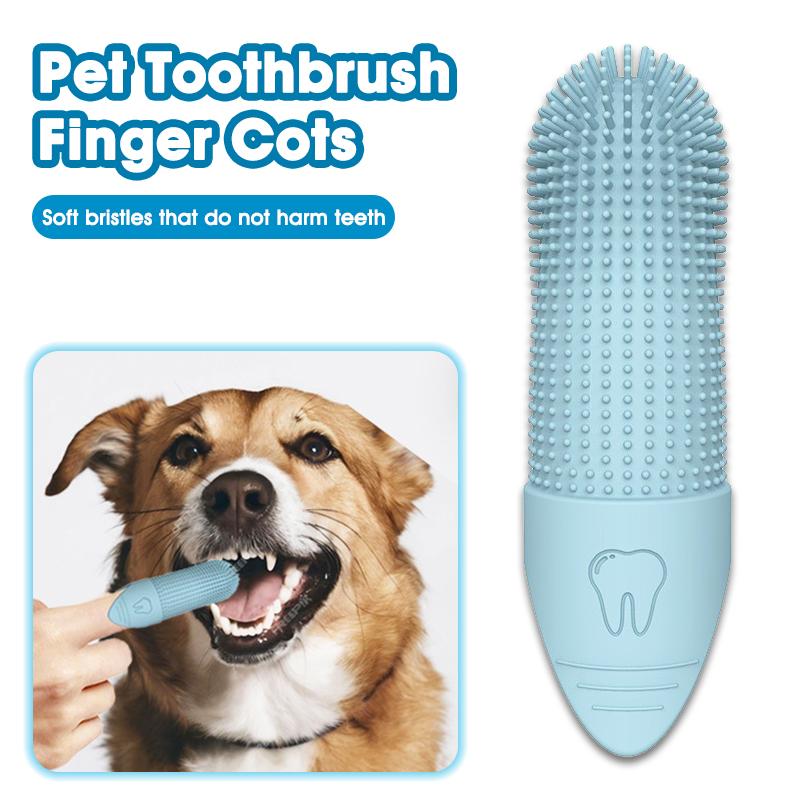 1pcs Dog Toothbrush, 360° Cleaning Finger Toothbrush for Dogs, Food Grade Silicone Dog Finger Toothbrush for Dogs\ Cats Dental