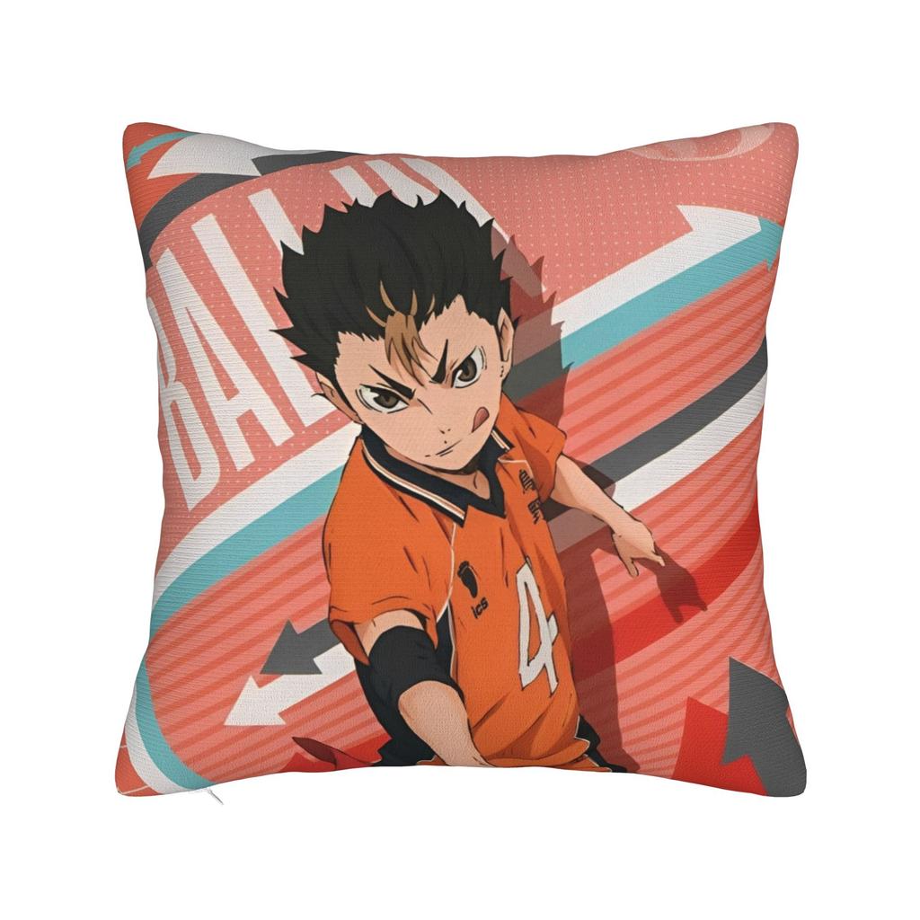 Anime Haikyuu Quadratische Kissenhülle Bokuto Volleyball Kissenbezug Toller Reißverschluss Dekorative Kissenhülle für Auto 18x18