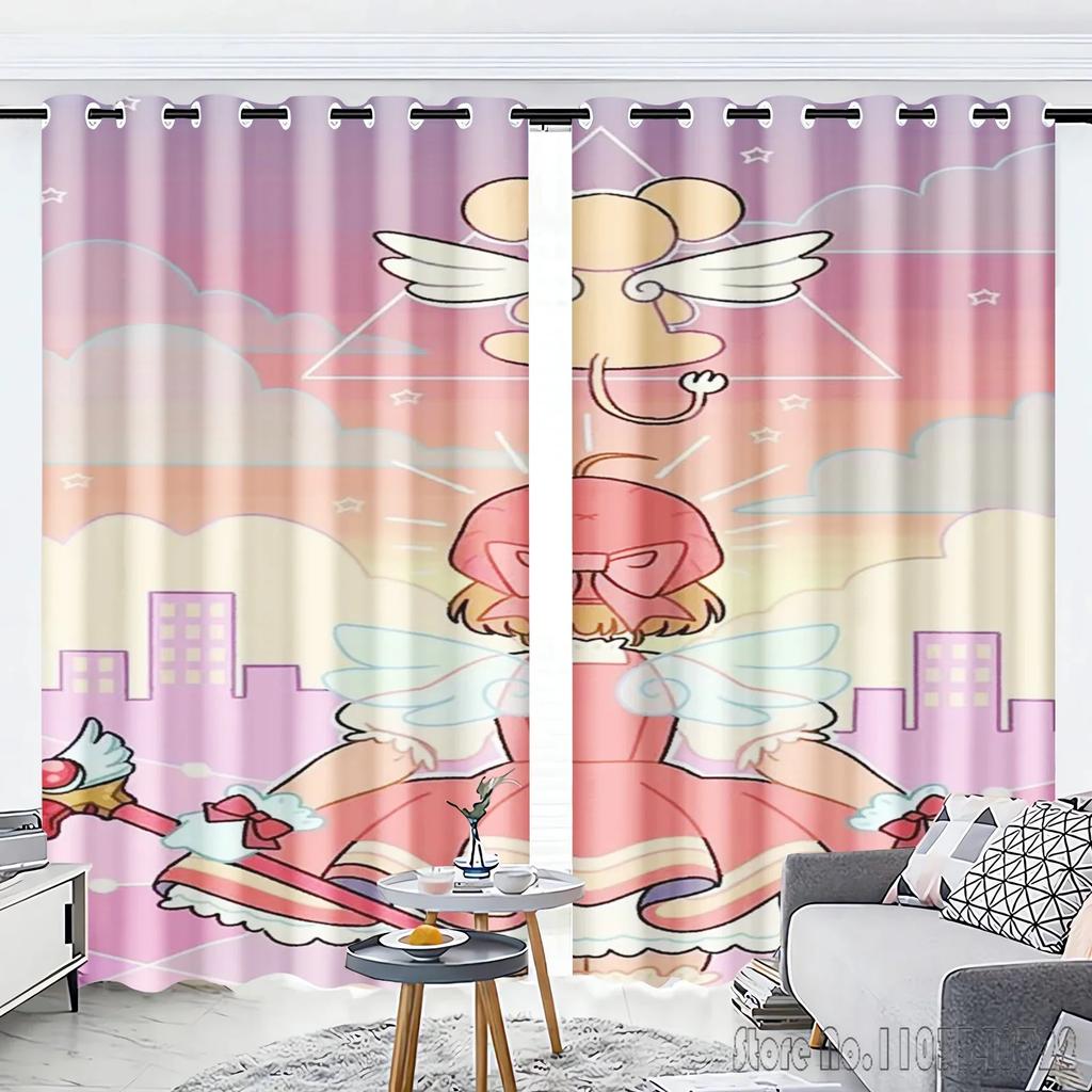 Cardcaptor Sakura Window Curtain 3D Print Blackout Curtains Living Room Bedroom Decor Kids Gift
