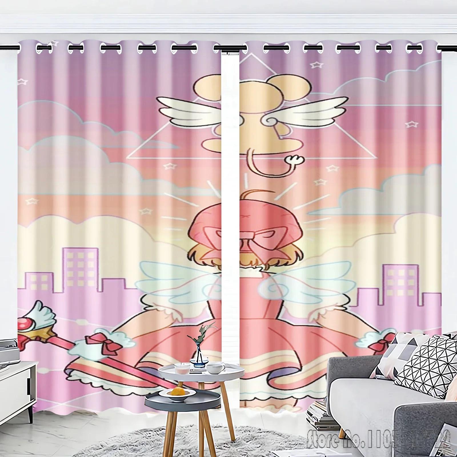 

Cardcaptor Sakura Window Curtain 3D Print Blackout Curtains Living Room Bedroom Decor Kids Gift W138xH100cm&Hooks top (folio)