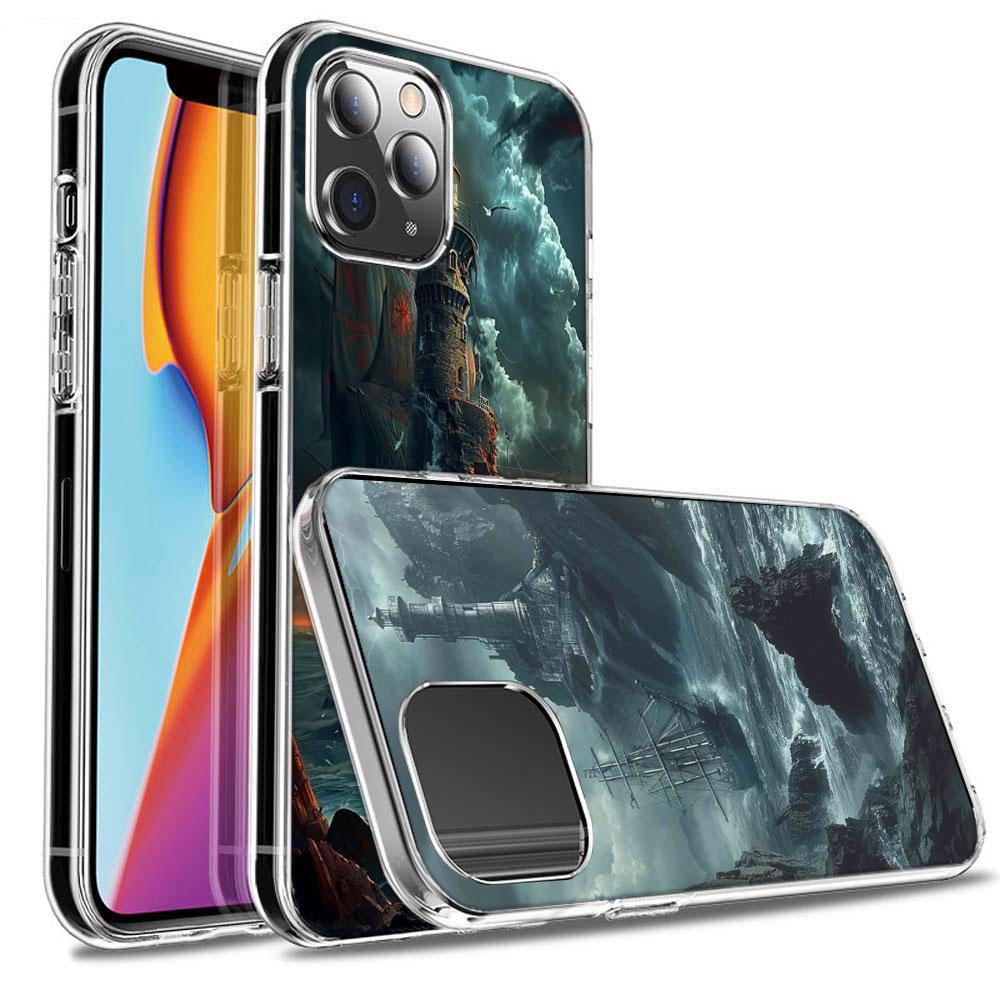 Lighthouse Phone Case For Iphone 16E 15 Pro 14 Plus 17E 16 17 Pro Max Air 11 12 13 Mini Shockproof Capa Cute Cover TPU Clear