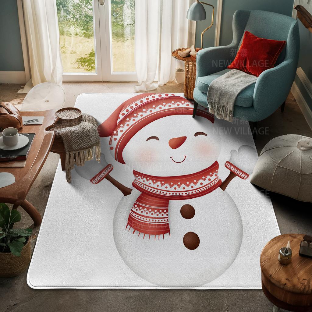 House Entrance Carpet Home Door Mat Living Room Bath Foot Bathroom Non-slip Water Absorption Rugs Bath Merry Christmas Winter