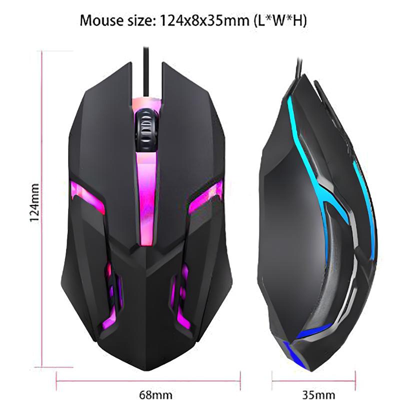 Esports Gaming Mouse, Wired, Cool Light, Usb Computer Interface, Business Office, Black And White, Multiple Types To Choose From