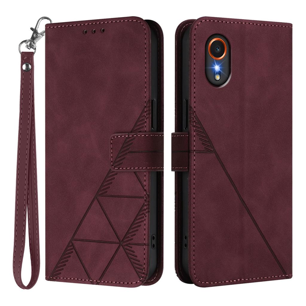 For Samsung Galaxy Xcover7 Leather Case with Hand Strap Wallet Stand Phone Cover