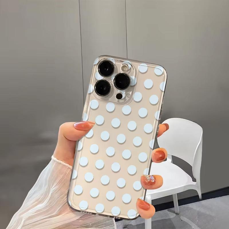 Light Blue Wave Point Clear Case For iPhone 17 Pro Case iPhone 11 15 12 13 14 17 Pro Max Case 17 Air 17E 16E X XS XR Cover Funda