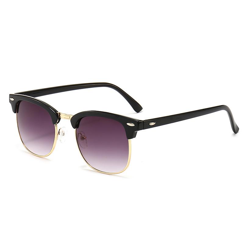 Classic Sunglasses Retro Rice Nail Half Frame Sunglasses Trendy Film Reflective Glasses Toad Glasses Sunglasses