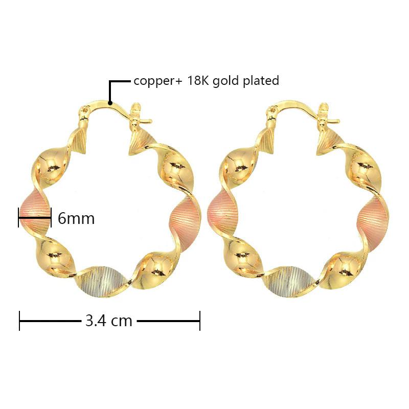 1 Pair Trendy Bohemian for Women Fashion Earrings Creative Vintage Jewelry Twist Hoop  Accessories