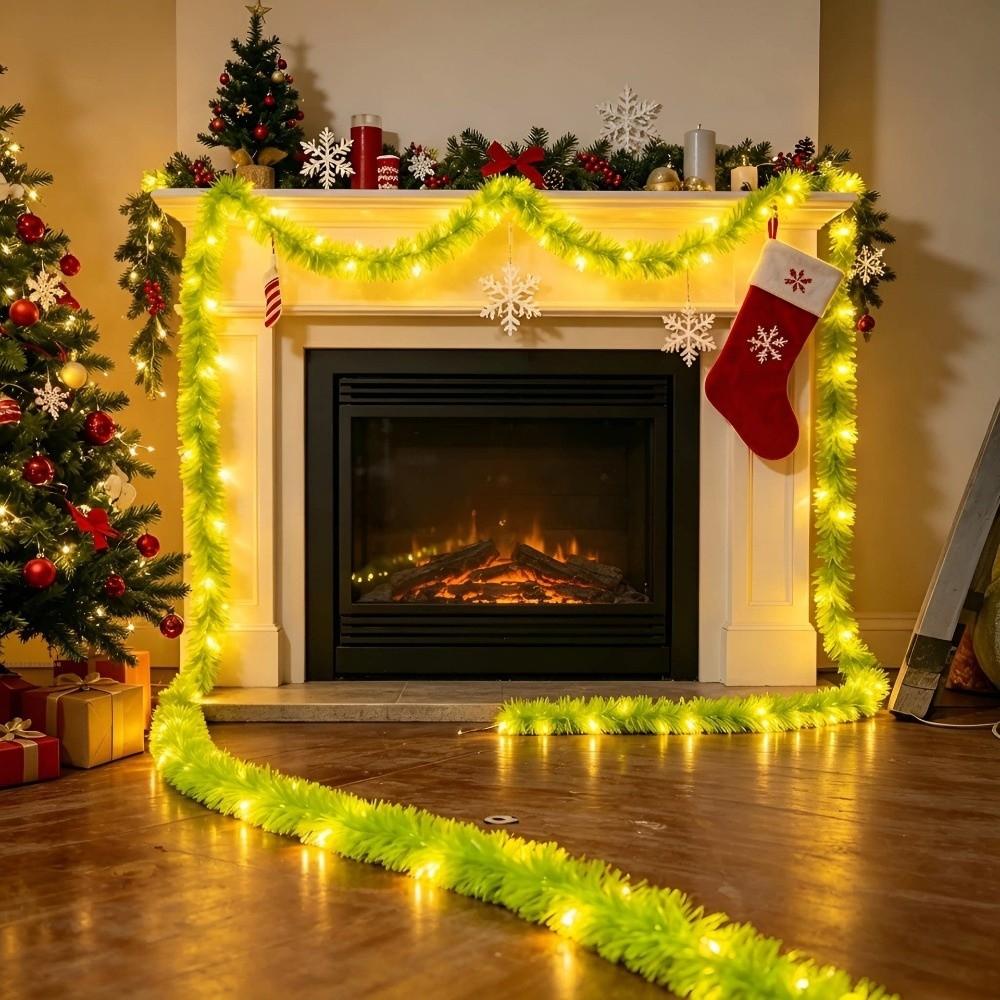 Snowman Glowing Santa Ball String Light Furry Strips Christmas Ornaments Home Decor