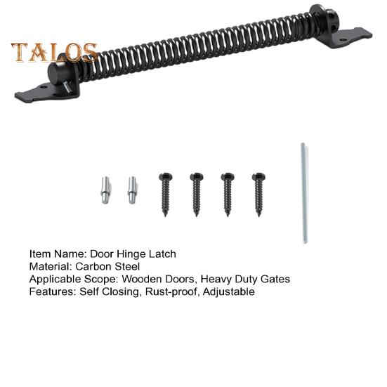 Door Hinge Latch Self Closing Door Spring Adjustable Tension Outdoor Gate Closer Rust-proof Automatic Fence Door Latch for Wooden Heavy Duty Gates