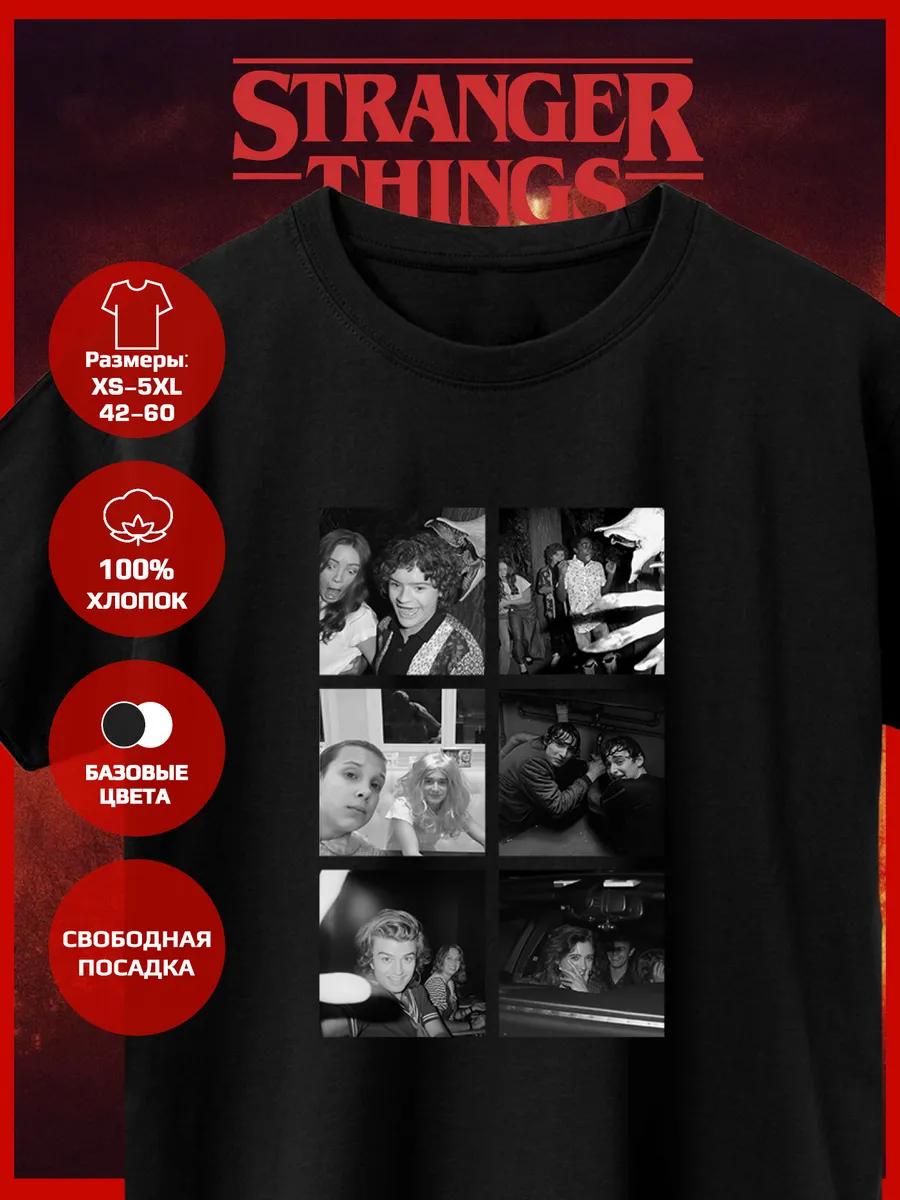 Straight Printed T-shirt- Very Strange Things - Selfies L