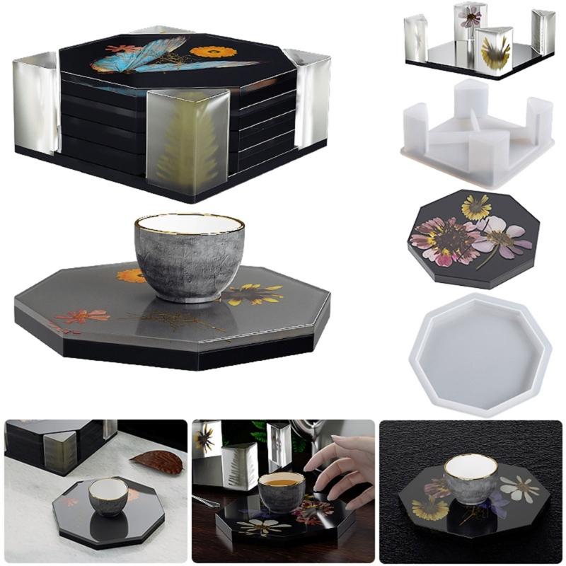 Unique Octagonal Designs Sturdy Silicone Mould Home Accessory for Personalize Coasters and Decorative Pieces Daily Use