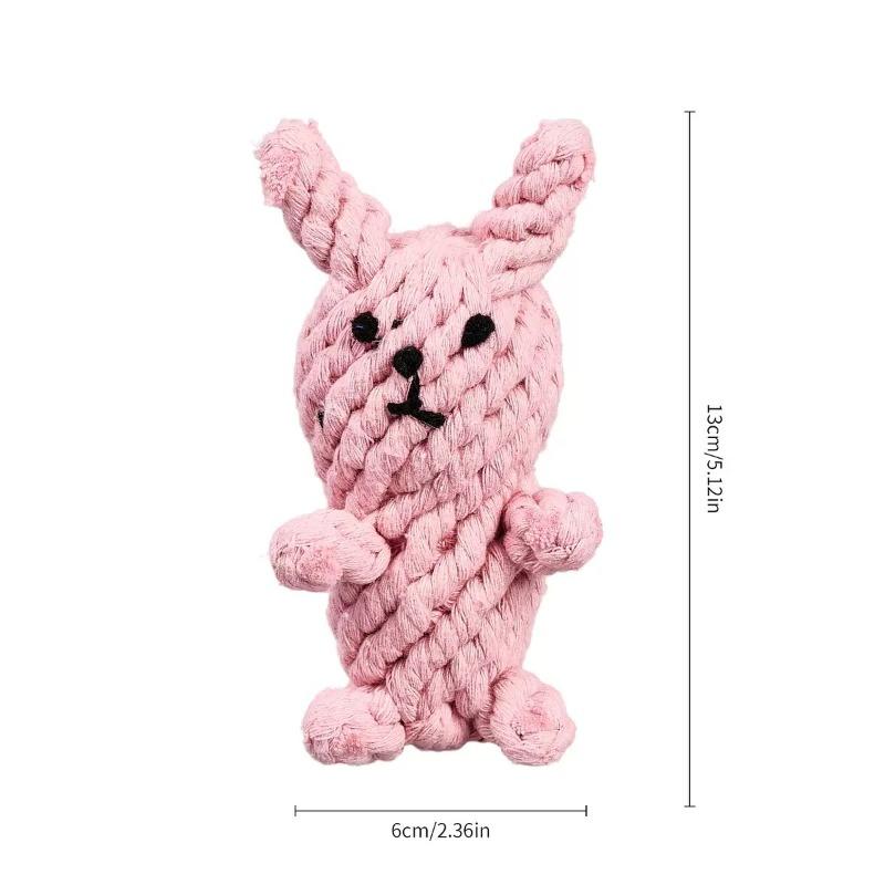 Animal Cotton Rope Knot Dog Toy Hand‑woven Molar Teeth Cleaning Bite‑resistant Chew Toy for Small Medium Dogs
