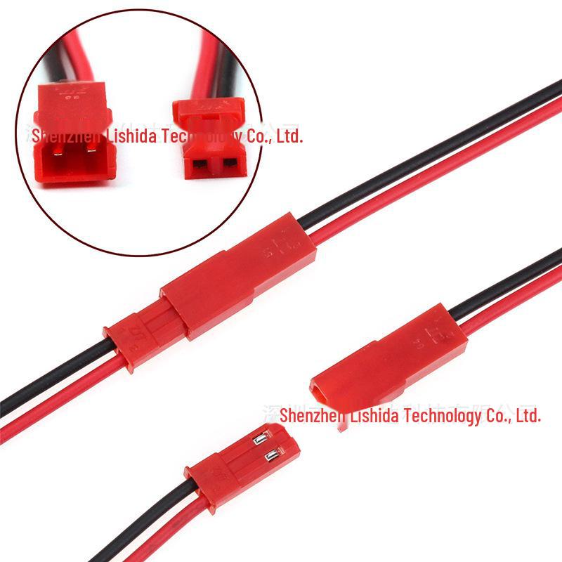 SYP Male and Female Automotive Connector LED Cable with Flame Retardant Terminal JST-2pin