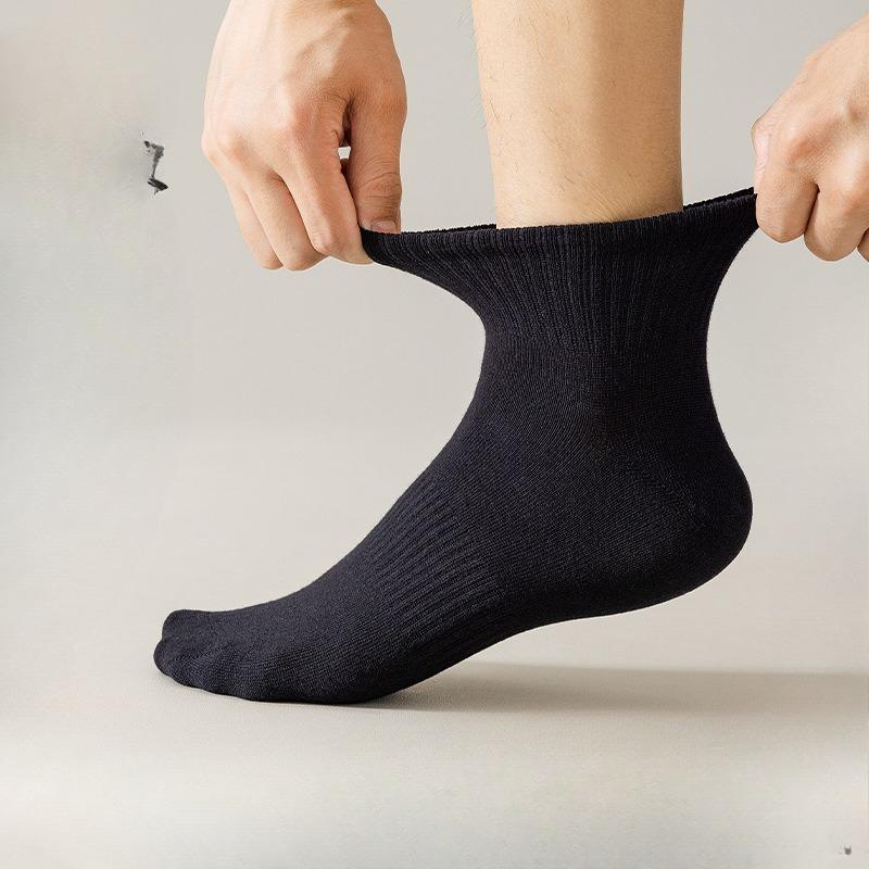 White Socks, Men's Anti-odor Mid-calf Socks, Cotton Socks, Sports Sweat-absorbing Short Calf Breathable, Autumn and Winter Long-calf Socks