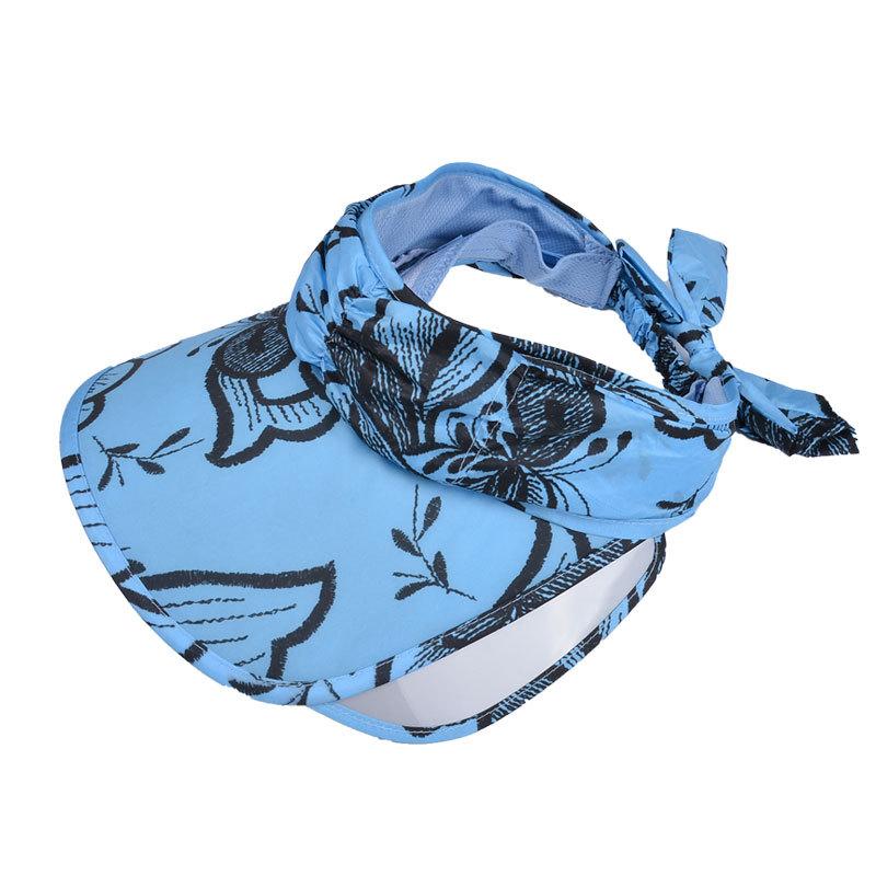 K164 Women's Baseball Beach Sun Hat Panama Sunshade Sun Protection Print Summer Big Brim Stretchable Baffle Cap