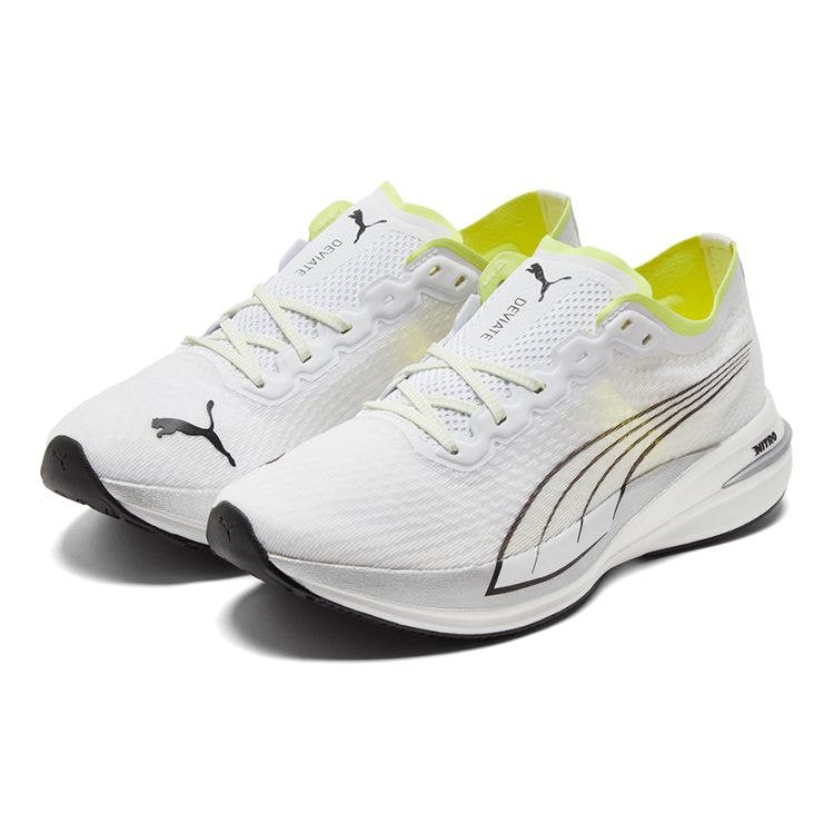 Puma Deviate Nitro Foam Lace-Up Fabric Synthetic Leather Cushioning Breathable Sweat-Absorbing Low-Top Running Shoes Women Sneaker 194453-05