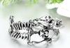 JewelryWe Men's Fashion Simple Gothic Skull Bracelet, Stainless Steel, Valentine's Day Gift, Black or Silver
