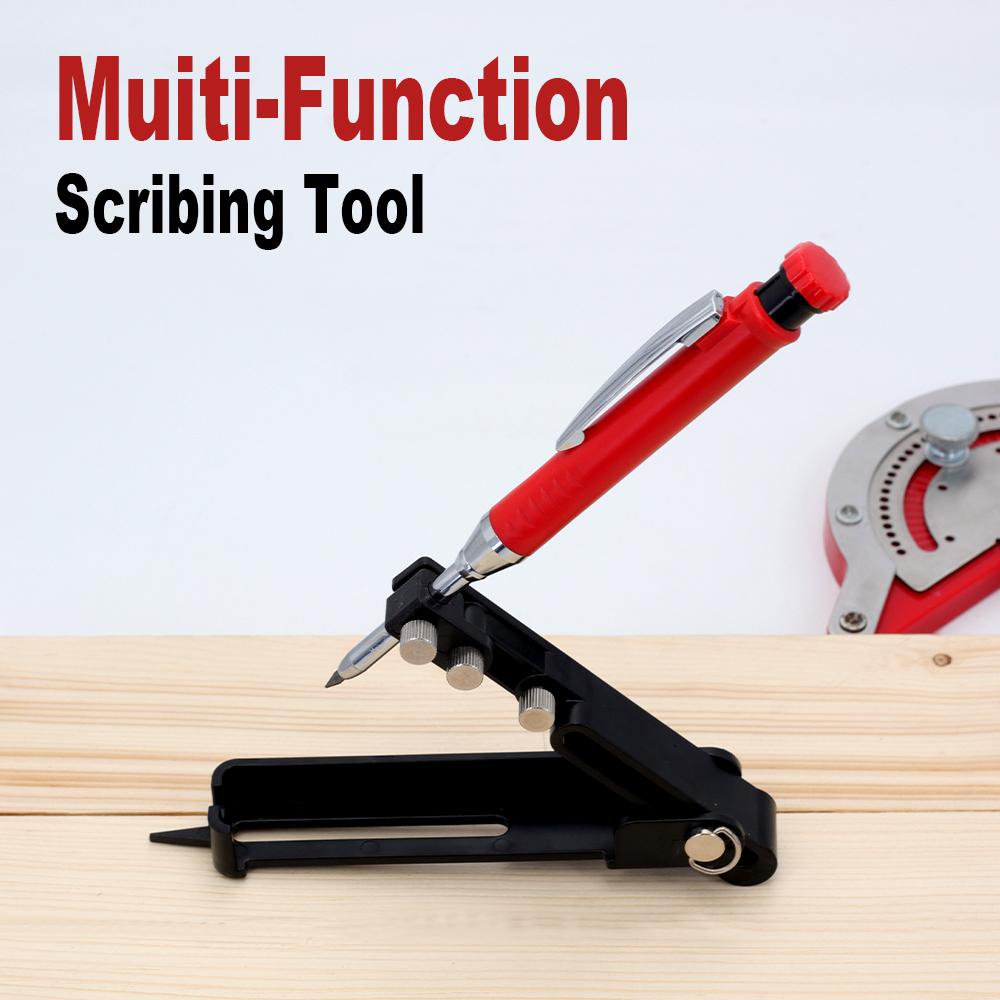 Multi-function Scribing Tool Set- Construction Pencil For DIY Woodworking, Deep Hole Woodworking Pencil, Scriber Line Maker Tool