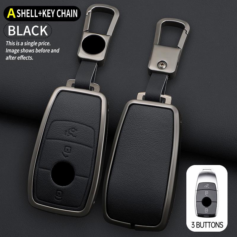 3/4 Button Key Fob Alloy Cover Case Fits for 2019 2020 Mercedes-Benz A220 E63S AMG E-Class GLE 350 4MATIC E300 E400 E43 W213