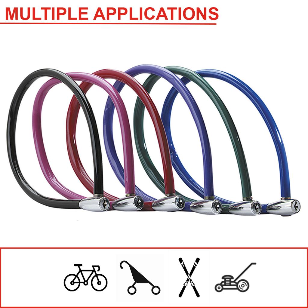 Master Lock Bike Lock Cable, 2 Keys, 55 cm x 6 mm, Random Color