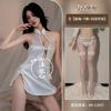 Sexy Retro Cheongsam Free Sex Underwear Women's Side Split Mesh Transparent Lace Large Size Uniform Temptation