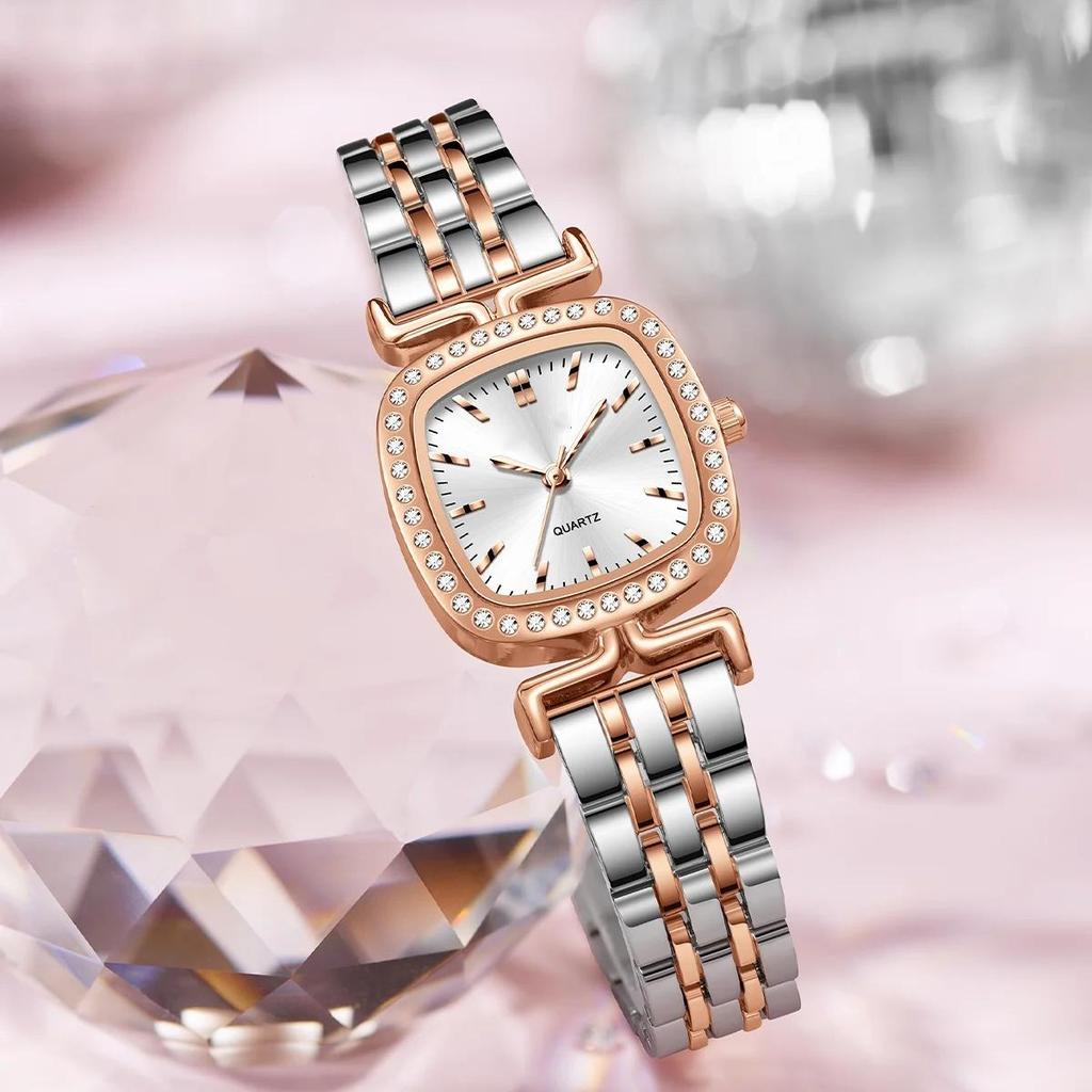 Quartz Movement Watch for Women Lady Dress Casual Wristwatch Alloy Strap Brecelet Watches