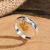 Vintage Silver Color Rings for Women Trendy Inlaid with Gold Heart Round Personalized Creativity Party Rings Jewelry