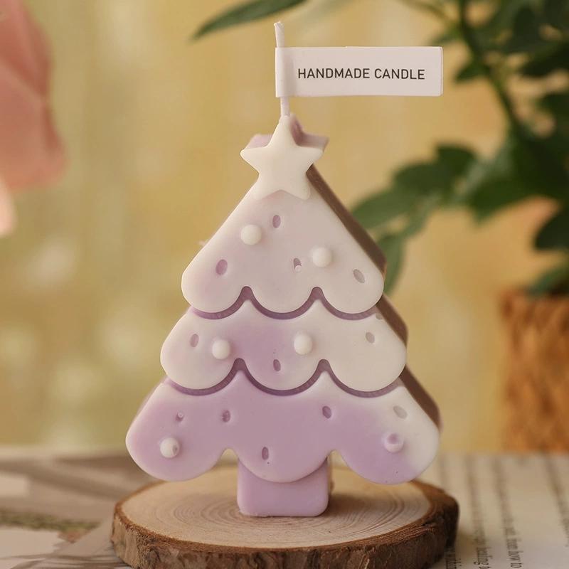 1Pc Christmas Soy Wax Aromatherapy Candle - Creative Multi-Color Christmas Tree Shape, Romantic Xmas Gift & Home Decor