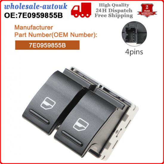 For VW Transporter T5 2.0 Front Drivers Right Electric Window Switch 7E0959855B