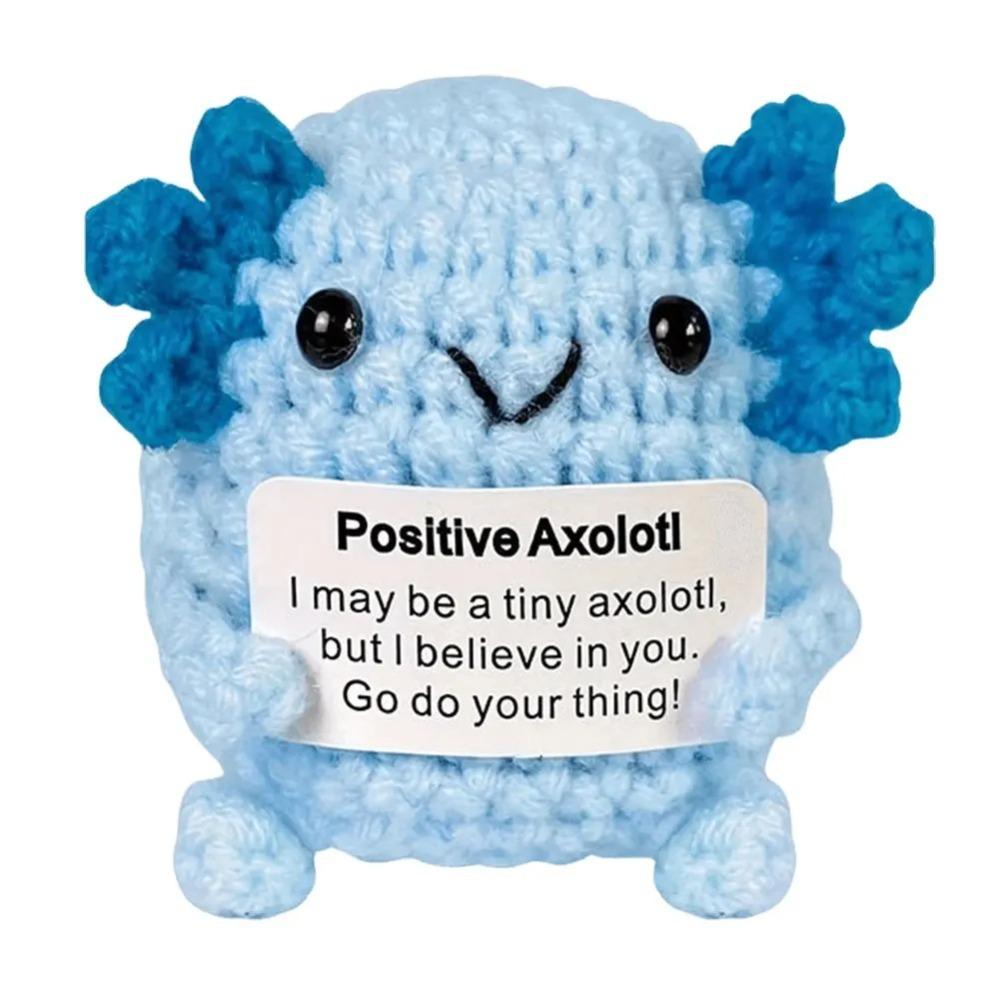 Yarn Positive Crochet Axolotl Handmade Doll Uplifting Knitting Toy  for Girls Teens Friends