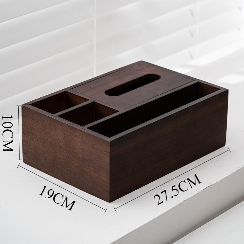 Walnut Wood Tissue Box Elegant Luxury Creative Tissue Case Rectangular Aesthetic Napkin Box Home Dining Table Storage Boxes