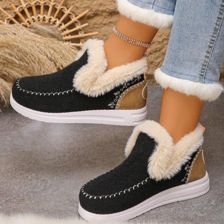 Botas de Neve Quentes de Inverno Tamanho Grande Femininas com Forro Acolchoado Impermeáveis Botas de Cano Curto Antiderrapantes Sapatos de Exterior Botas Esportivas para Caminhada Alpinismo