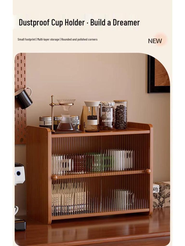 Dustproof Tabletop Cup Holder & Storage Rack for Tea and Coffee Cups