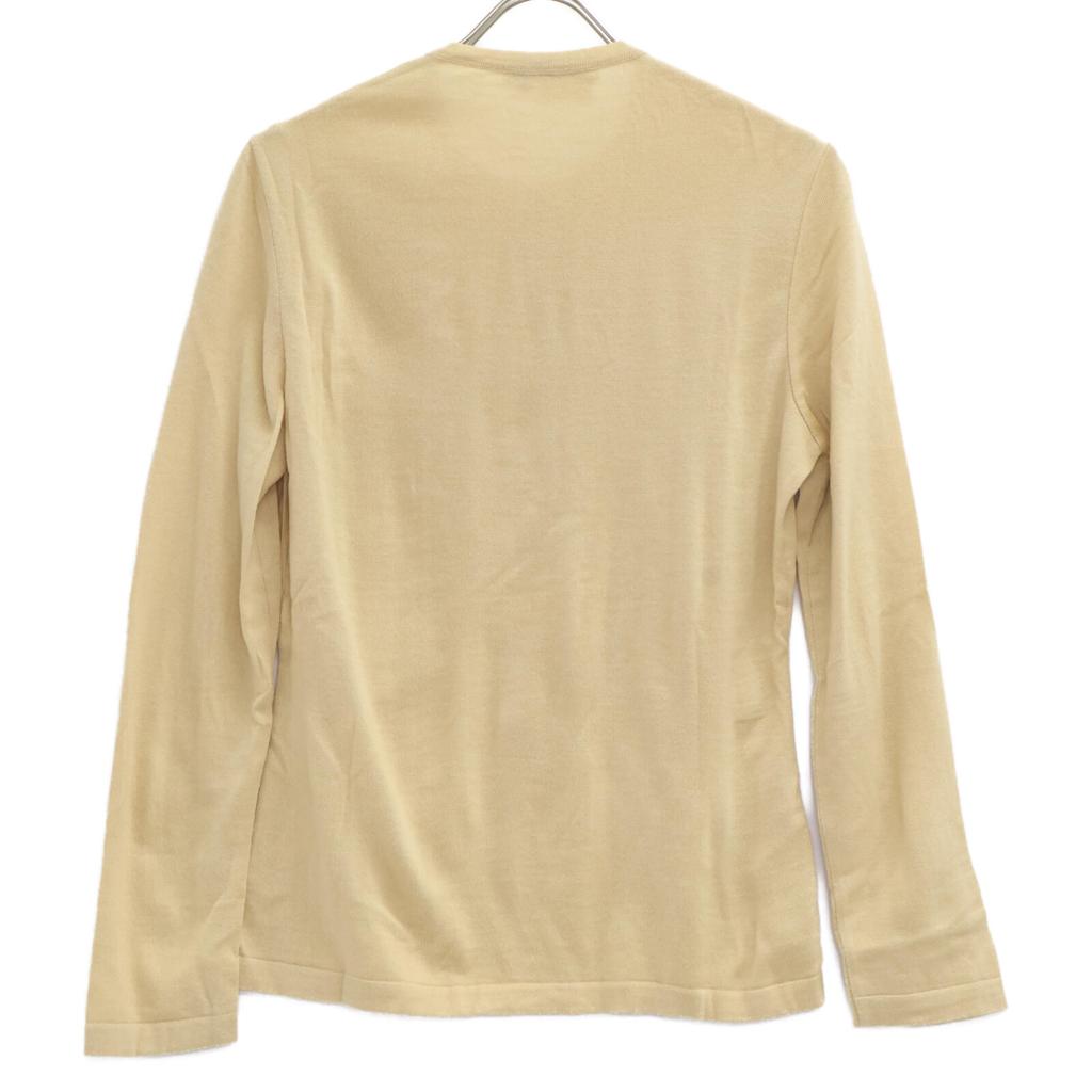 Salvatore Ferragamo Beige Wool Gancini Cool Neck Knit Tops M beigeUsed