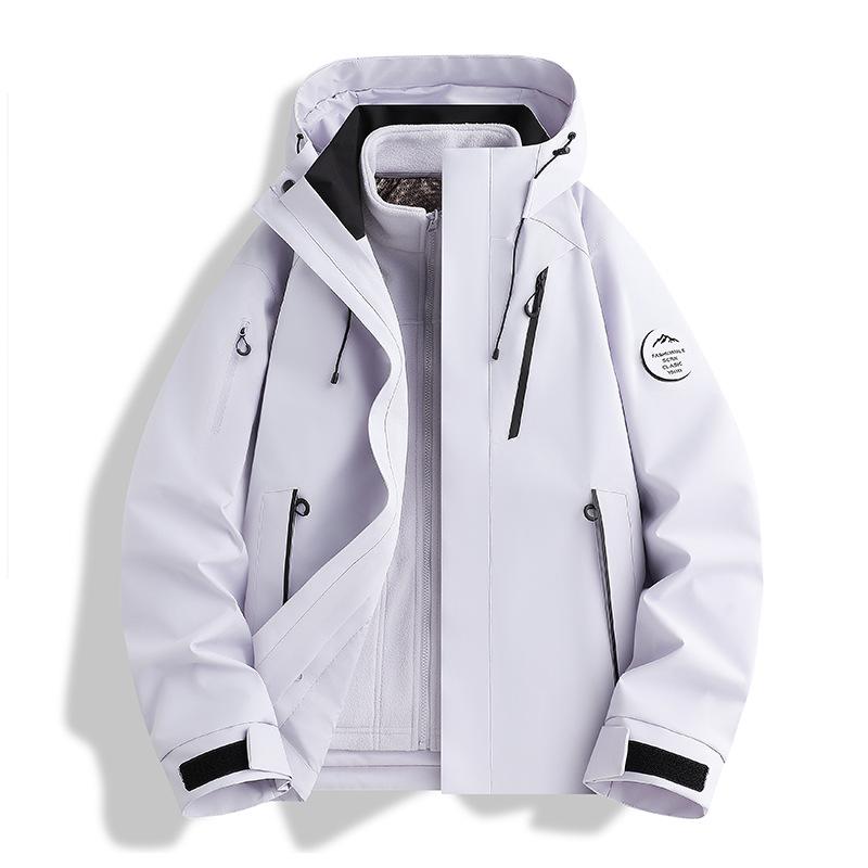 Autumn and winter new autumn and winter outdoor thickened windproof waterproof high quality jacket men and women warm three-in-one group buying