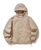 Slit Studio Lettering Windbreaker Hooded Jacket Beige