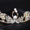 Charm Double Swan Tiaras For Women Baroque Crown Taira Pearl Bridal Hair Accessories Princess Wedding Headdress Headpieces
