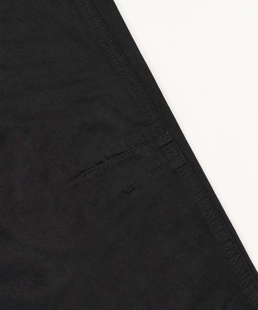 TOFFEE Curved Barrel Cotton Pants (Black)