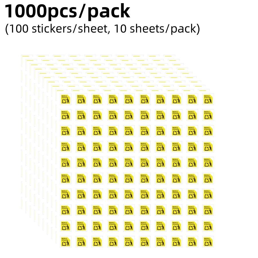 1000pcs 1cm/0.39inSpain Recycling Label Spain New Regulation Classification LabelEPRPackaging Compliance Sticker