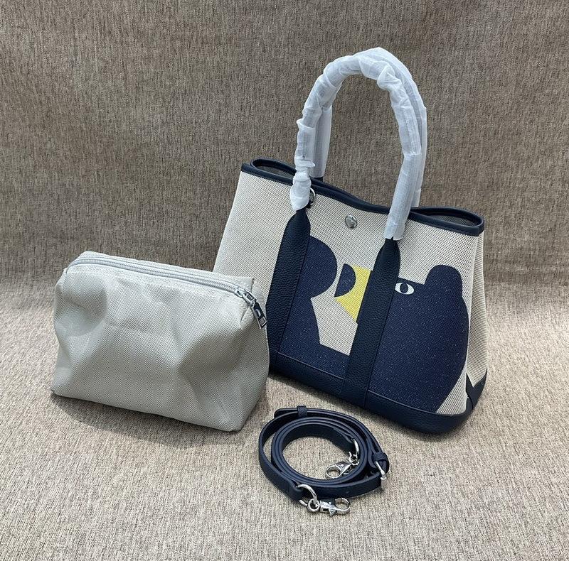 Νέα τσάντα από γνήσιο δέρμα, κορυφαία στρώση από δέρμα αγελάδας TOGO με πάνινη τσάντα κήπου, τυπωμένη τσάντα