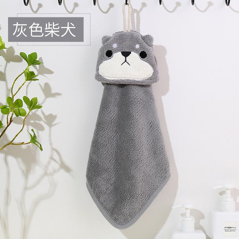 Wholesale Cartoon Cute Children'S Hand Towel For Kitchen And Bathroom, Absorbent Coral Fleece Towel, Hanging Hand Towel