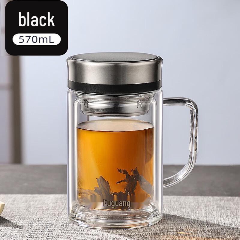 Fuguang Double Wall Glass Tea Infuser Bottle