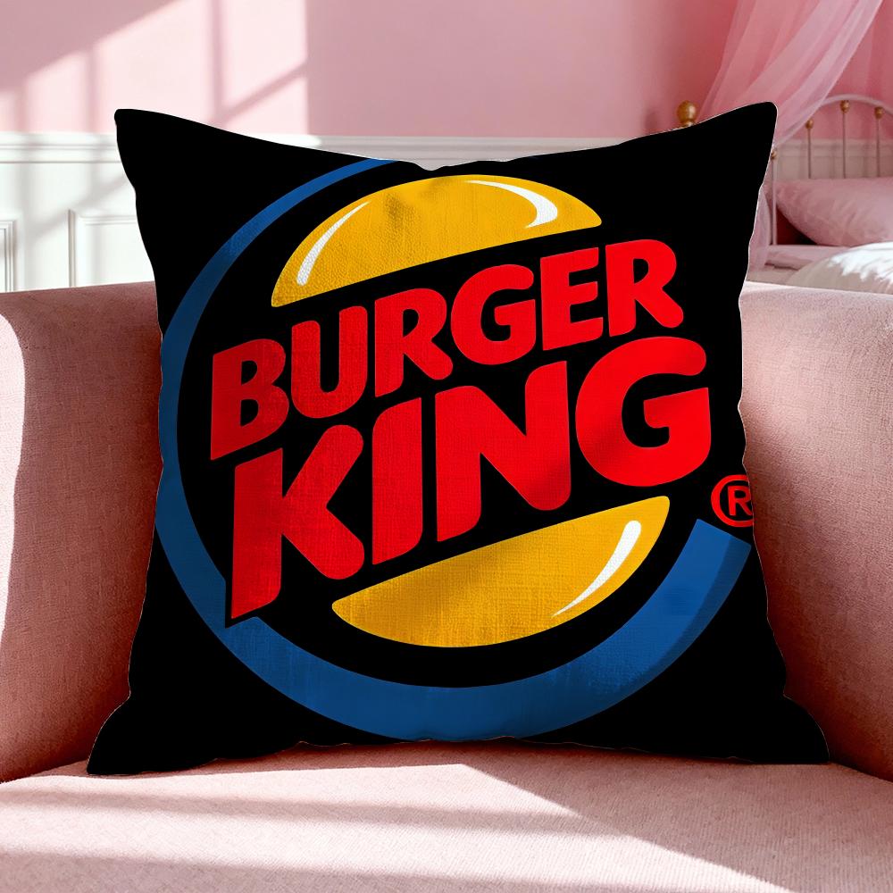 Brand BBurger King Cushion Cover Breathable Linen Pillowcase Summer Odorless EcoFriendly Invisible Zipper Washable
