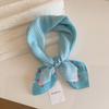 Blue Women's Headscarf: New Spring/Summer Style, High-End Feel, Breathable, Versatile, Trendy Triangle Scarf.