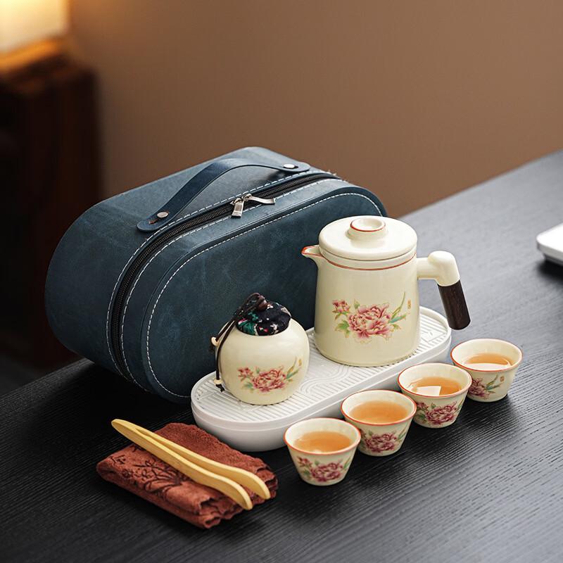 Ru Kiln Peony Tea Set