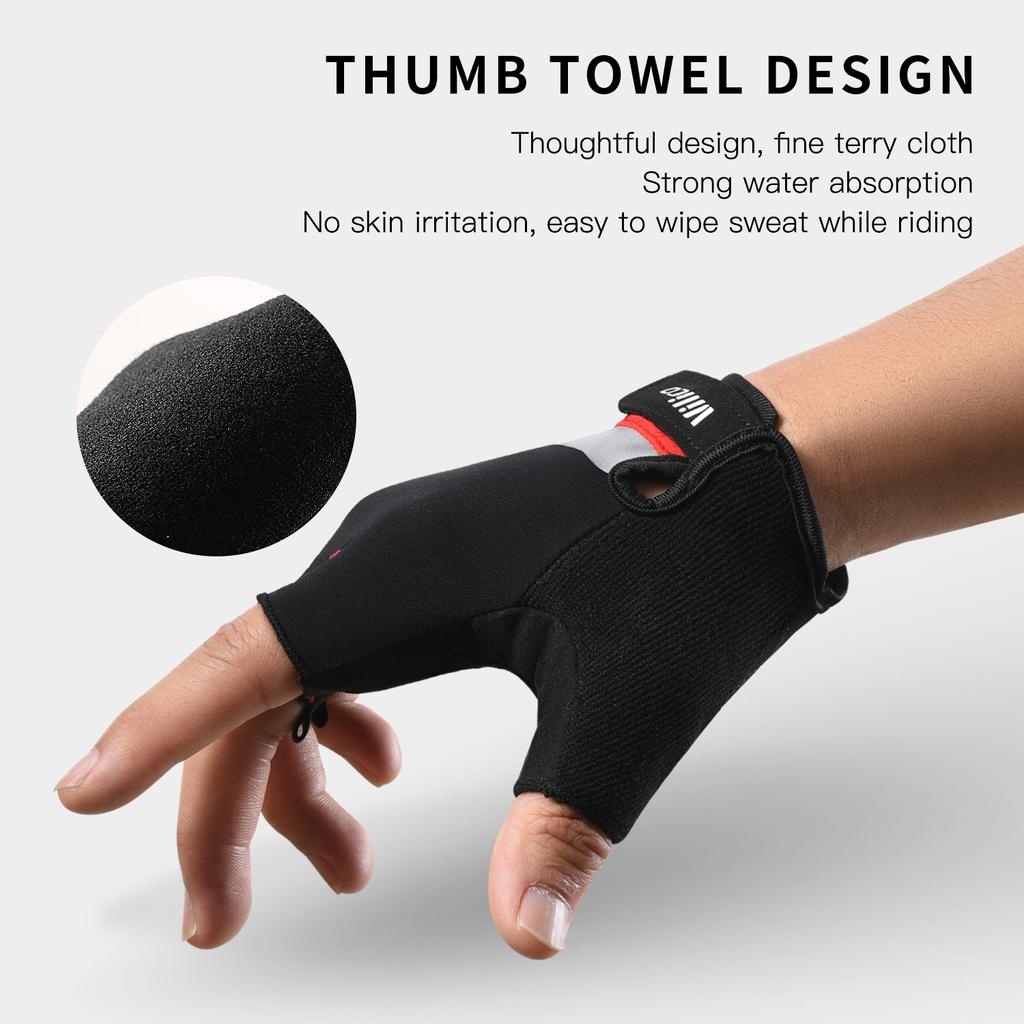 Cycling Fitness Gloves Half Finger Microfiber Wear Resistant Shock Absorbing for Outdoor Sports Riding Bicycle Training Gym