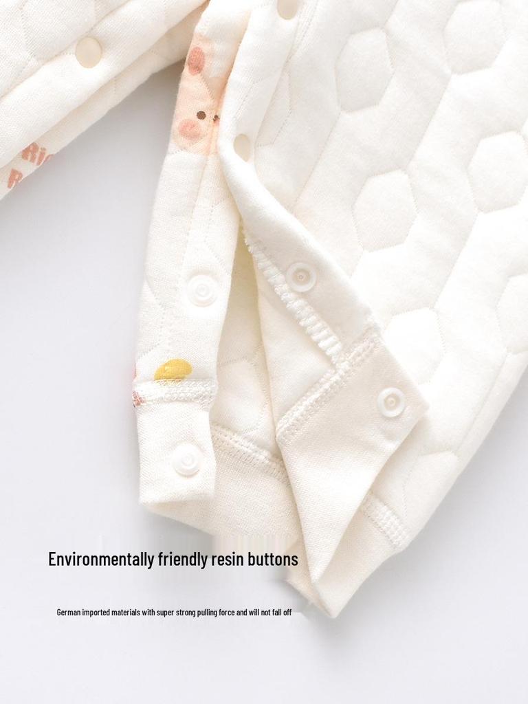 Quilted Baby Romper - Warm Air Cotton Winter Onesie for Newborns