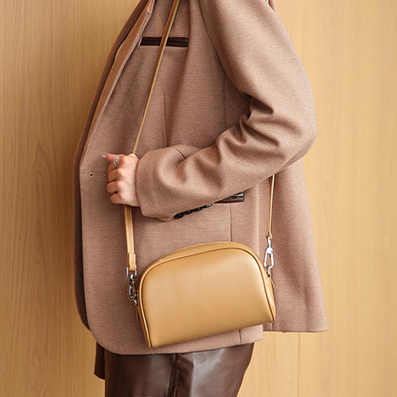 Genuine Leather Bucket Small Shoulder Crossbody Bags For Women  Trend Designer Tote Ladies Handbags