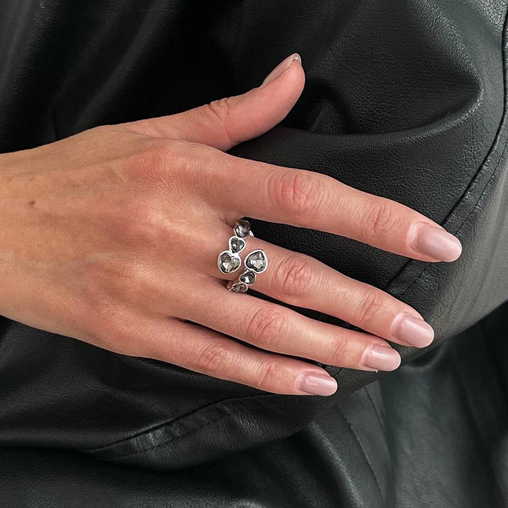 Salircon Elegancka nieregularna bransoletka z akrylowymi cyrkoniami, otwarta obrączka dla kobiet, koreańska moda, geometryczna, regulowana, biżuteria na imprezę, prezent